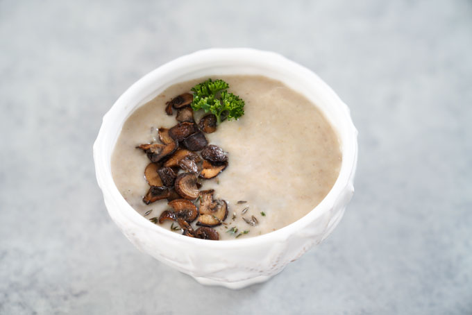 creamy mushroom soup with cauliflower - vegan, paleo, keto