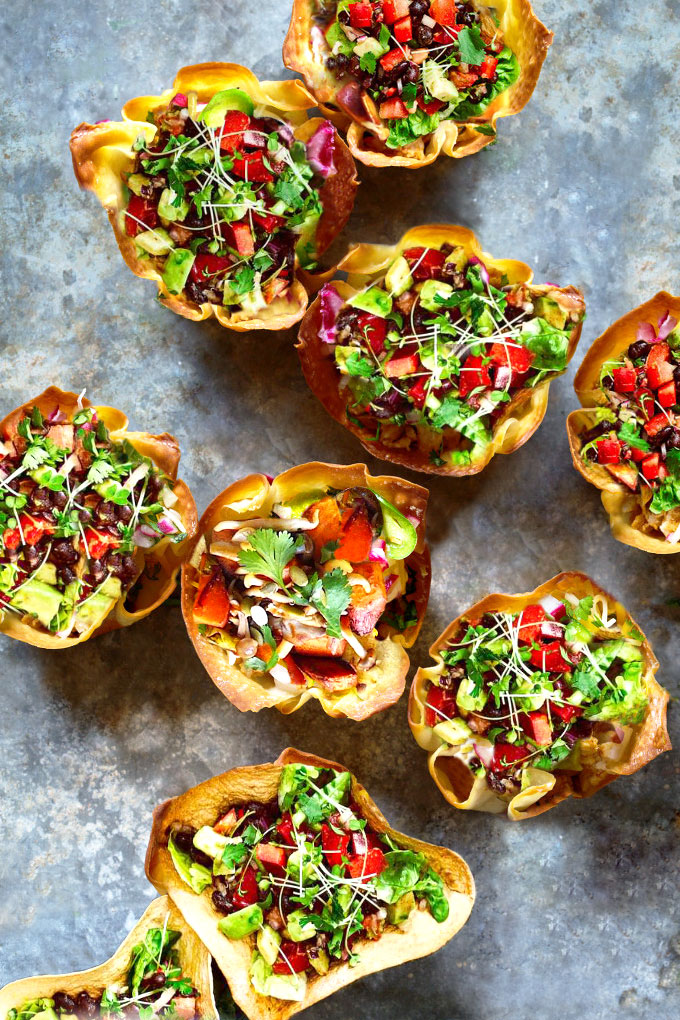 taco bowls with cauliflower-walnut taco meat - vegan