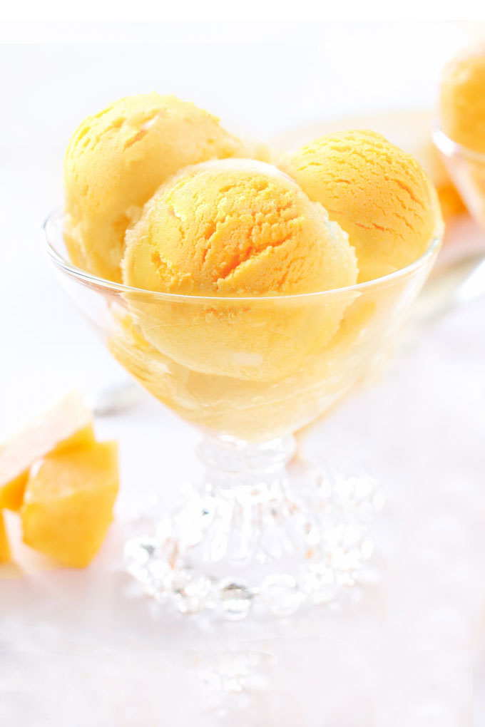 mango gelato - ice cream - vegan, paleo, raw