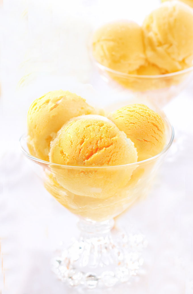 vegan mango gelato - ice cream