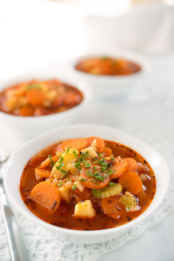 vegetable soup with homemade broth