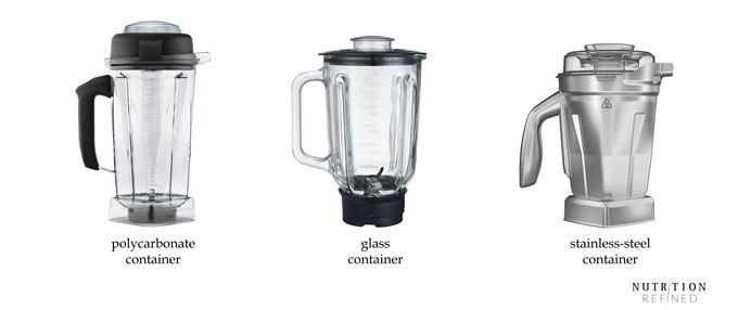 blender containers - polycarbonate, glass, stainless-steel