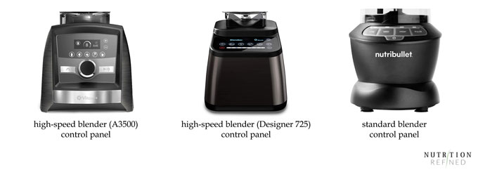 control panel - Vitamix vs standard blender comparison