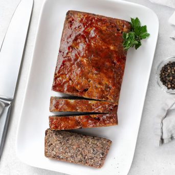 bean loaf with glaze - vegan, gluten-free