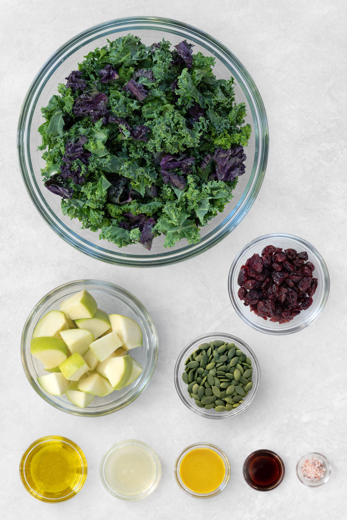 ingredients for apple kale salad